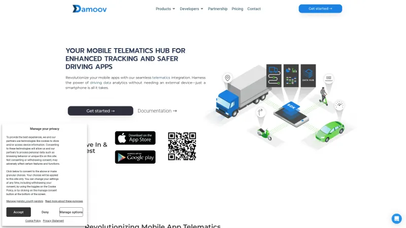 Homepage of Damoov