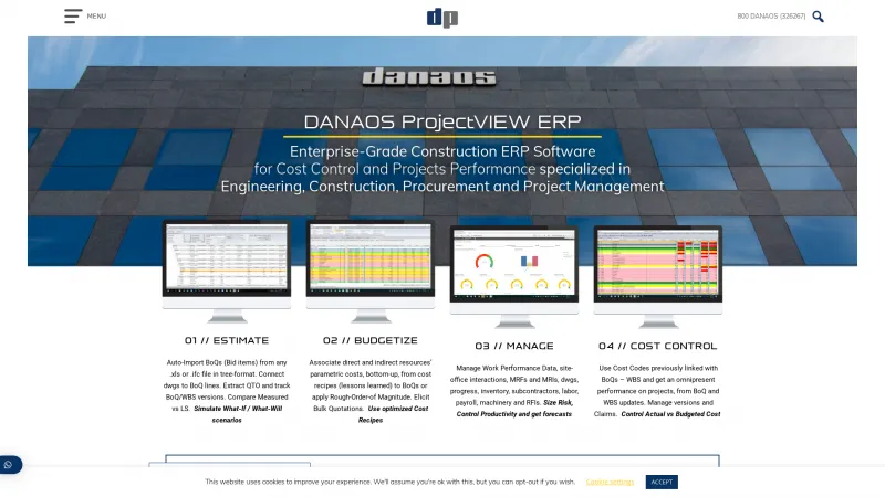 Homepage of ProjectVIEW ERP