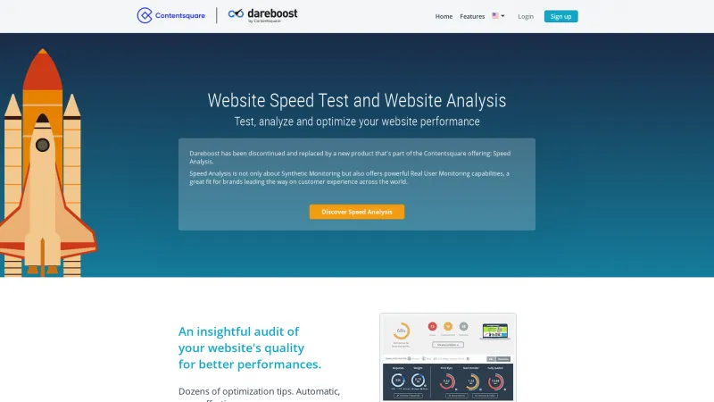 Homepage of DareBoost