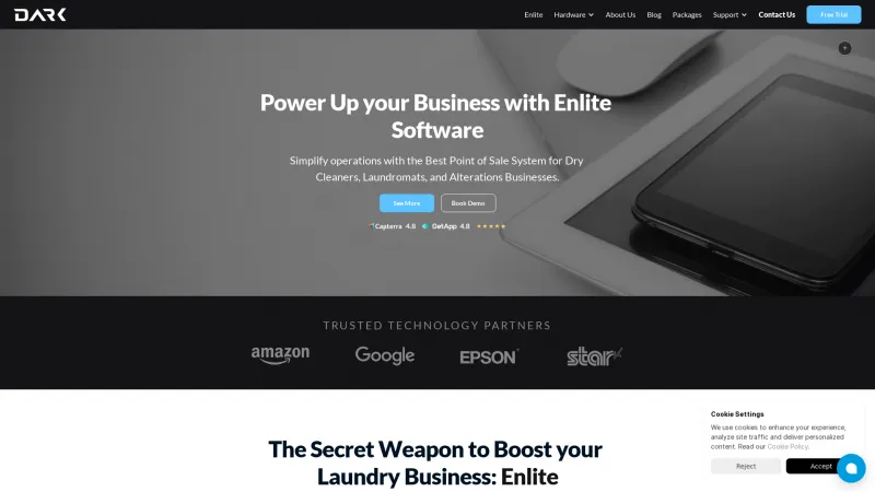 Homepage of Enlite POS