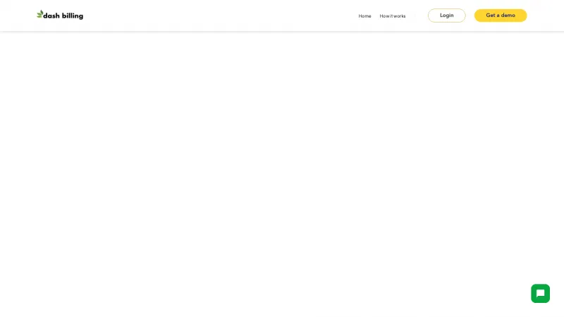 Homepage of Dash Billing
