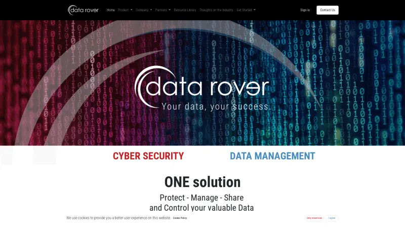 Homepage of Data Rover