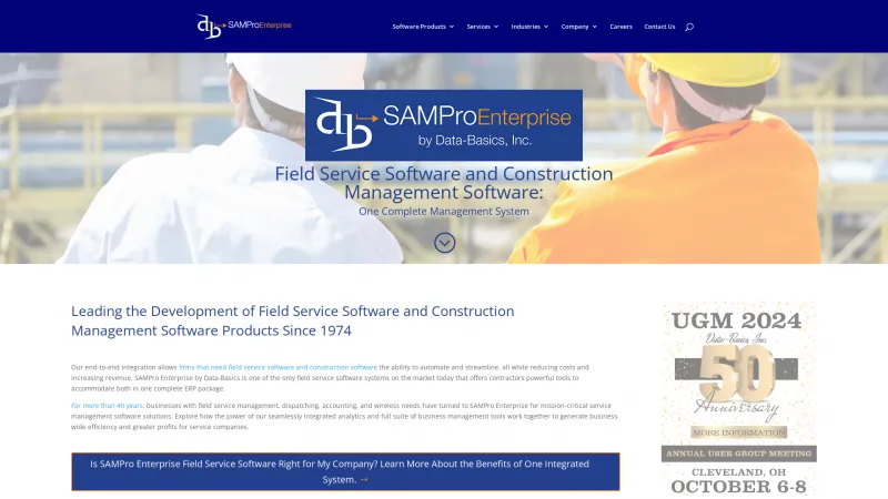 Homepage of SAMPro Enterprise