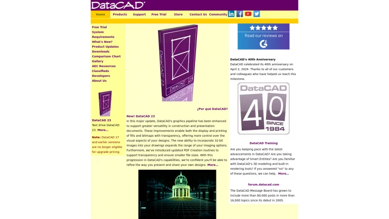 Homepage of DataCAD