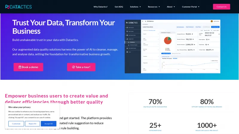 Homepage of Datactics