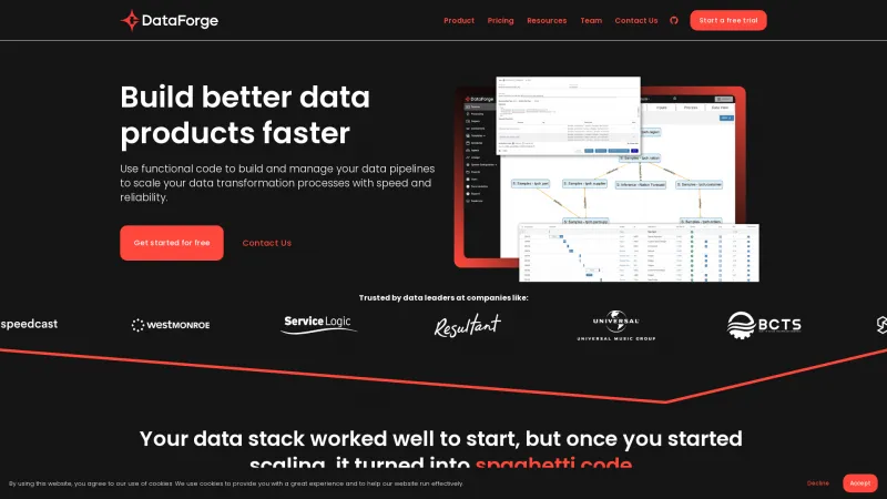 Homepage of DataForge