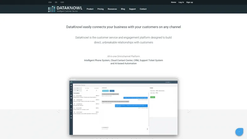 Homepage of DataKnowl