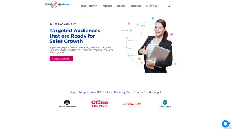 Homepage of Data Marketers Group