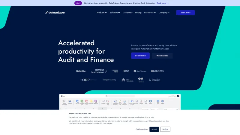 Homepage of DataSnipper