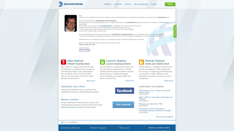 Homepage of DataStation Innovation Cloud