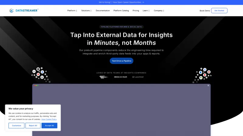 Homepage of Datastreamer