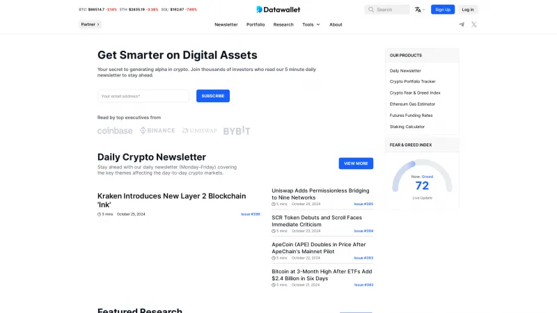 Homepage of Datawallet