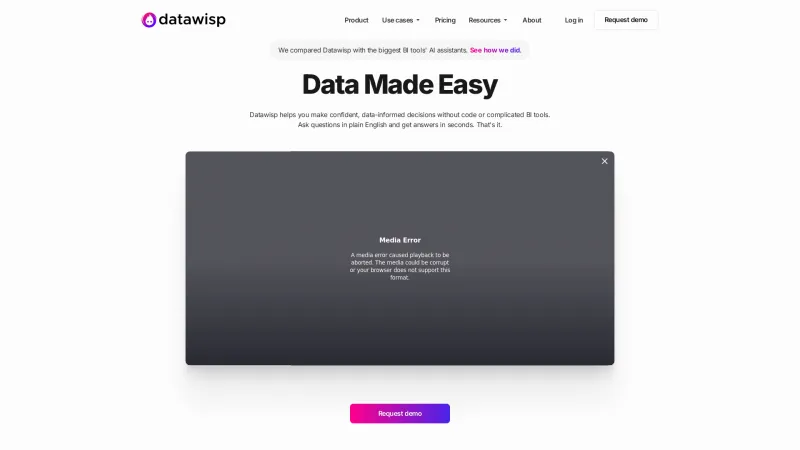 Homepage of Datawisp