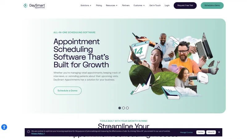 Homepage of DaySmart Appointments