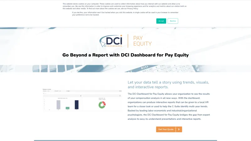 Homepage of DCI Dashboard for Pay Equity