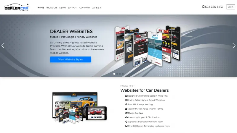 Homepage of Dealer Car Search