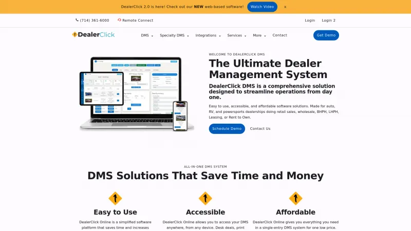 Homepage of DealerClick