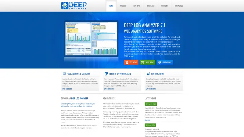 Homepage of Deep Log Analyzer