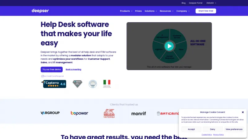 Homepage of Deepser