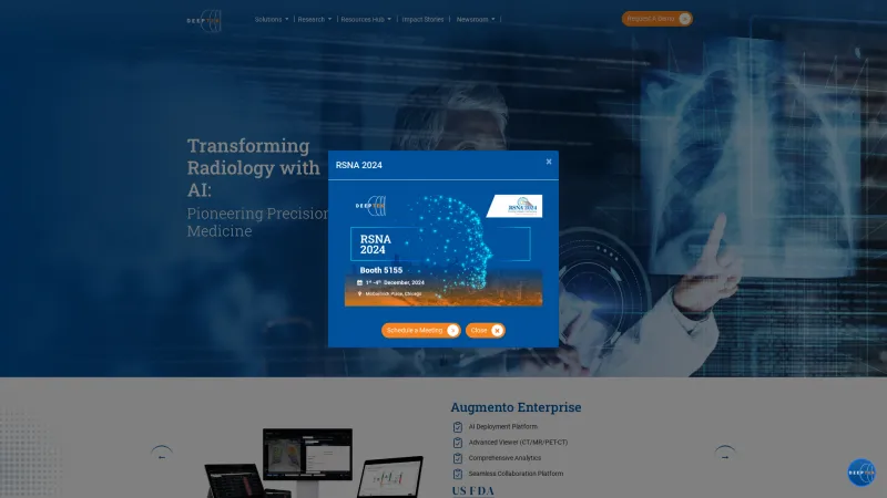 Homepage of Augmento