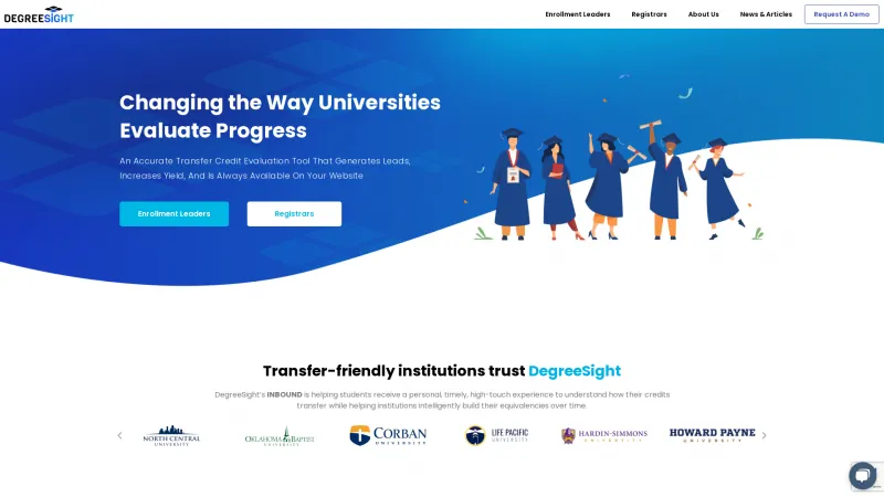 Homepage of DegreeSight