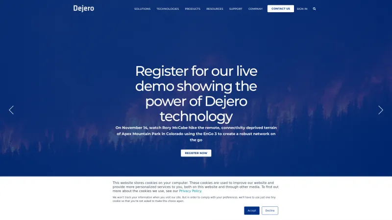 Homepage of Dejero LivePlus