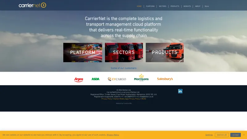 Homepage of CarrierNet