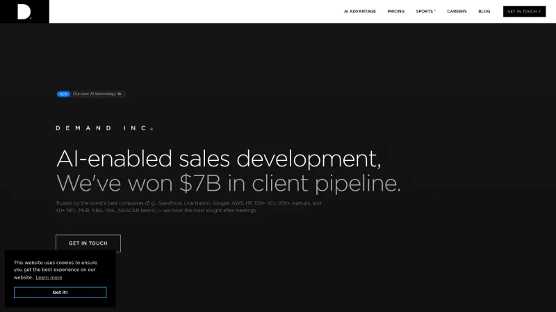 Homepage of Demand Inc.