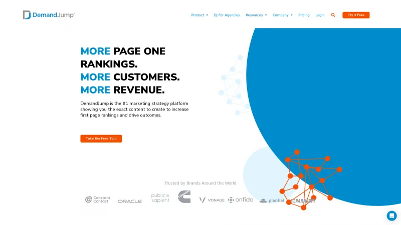 Homepage of DemandJump