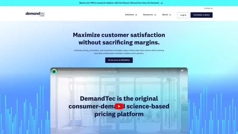 Homepage of DemandTec