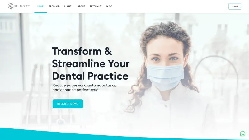 Homepage of Dentiflow