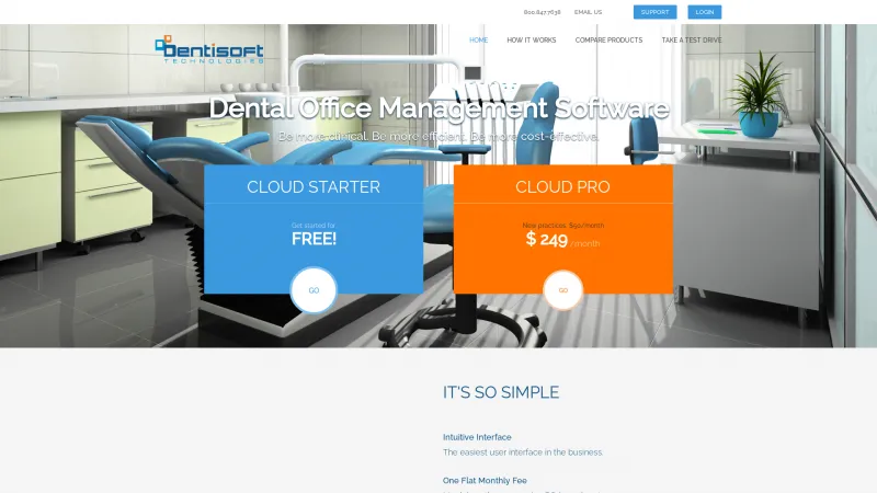 Homepage of Dentisoft Office