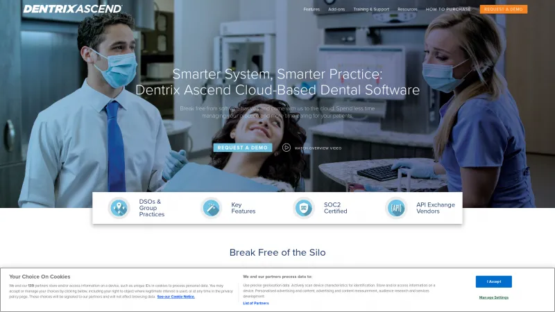 Homepage of Dentrix Ascend