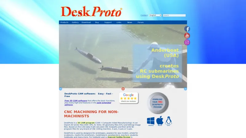 Homepage of DeskProto