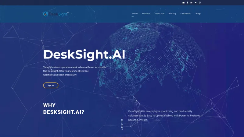 Homepage of DeskSight.AI