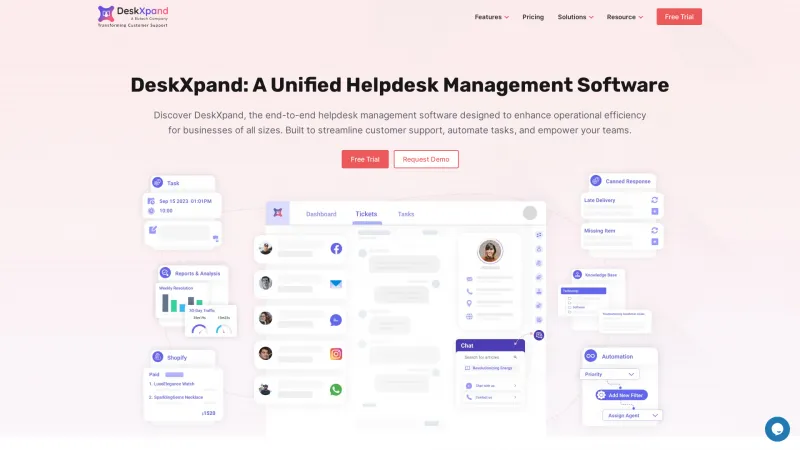 Homepage of DeskXpand