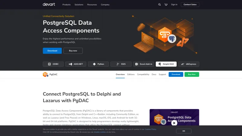 Homepage of PostgreSQL Data Access Components