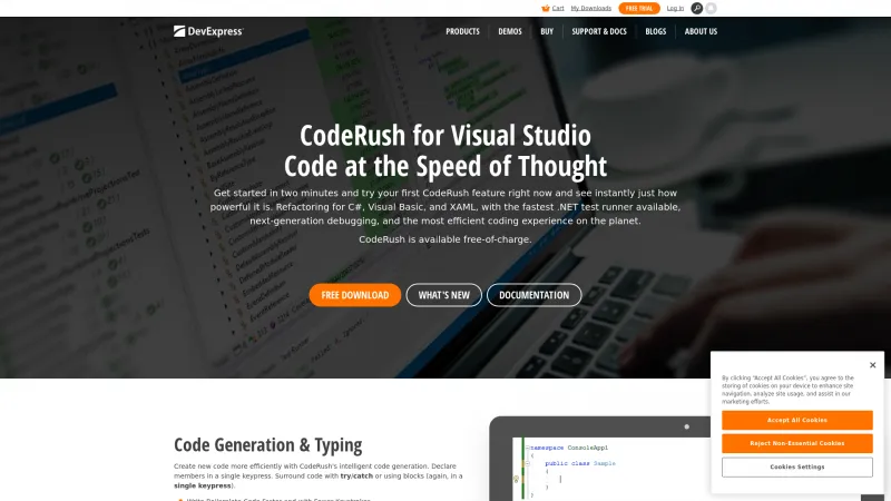 Homepage of CodeRush