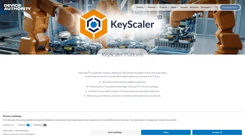 Homepage of KeyScaler