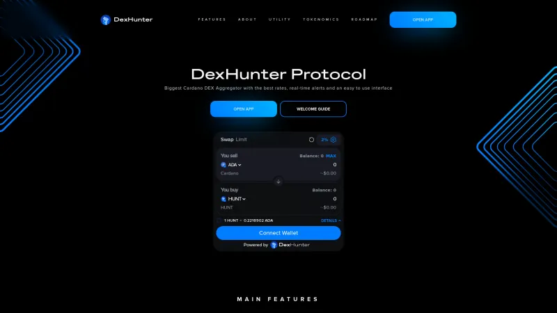 Homepage of DexHunter