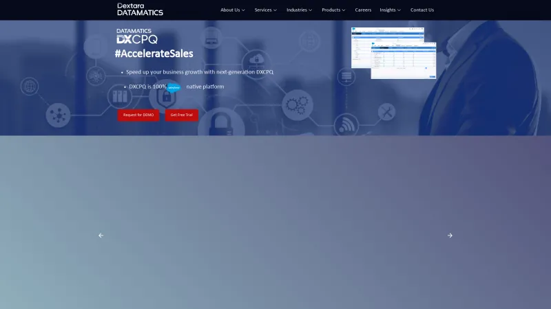 Homepage of Dextara CPQ