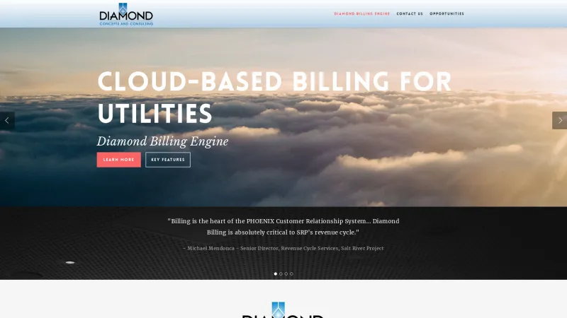 Homepage of Diamond Billing Engine