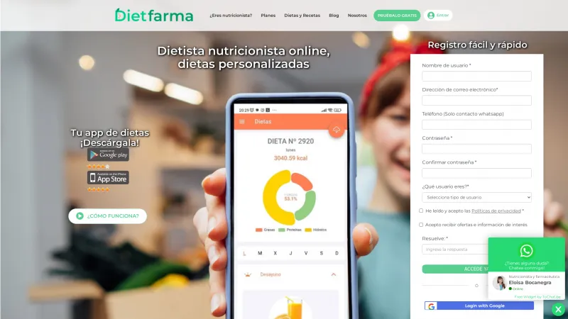 Homepage of Dietfarma