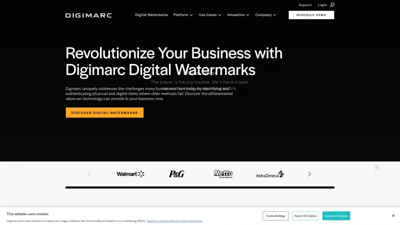 Homepage of Digimarc Discover