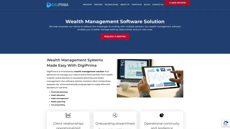 Homepage of DigiPrima