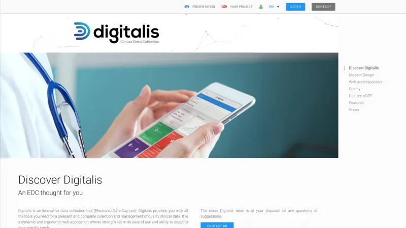 Homepage of Digitalis Clinical Data Collection