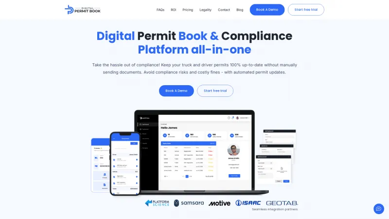 Homepage of Digital Permit Book