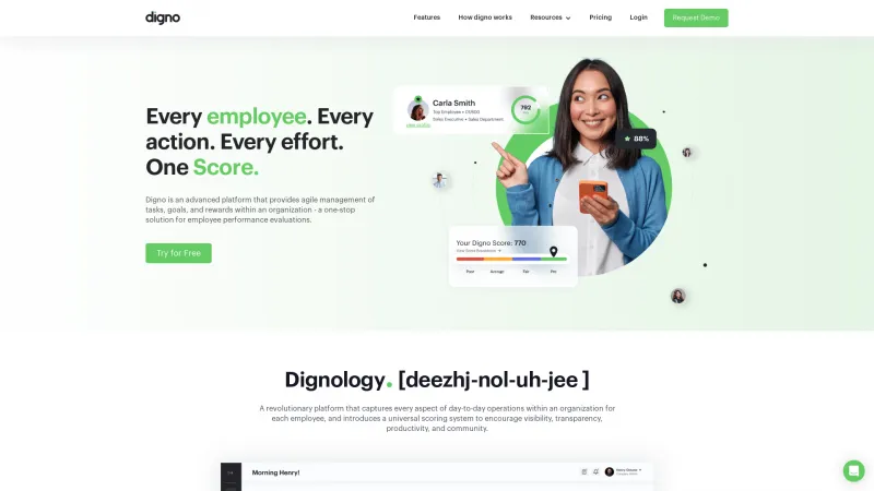 Homepage of Digno