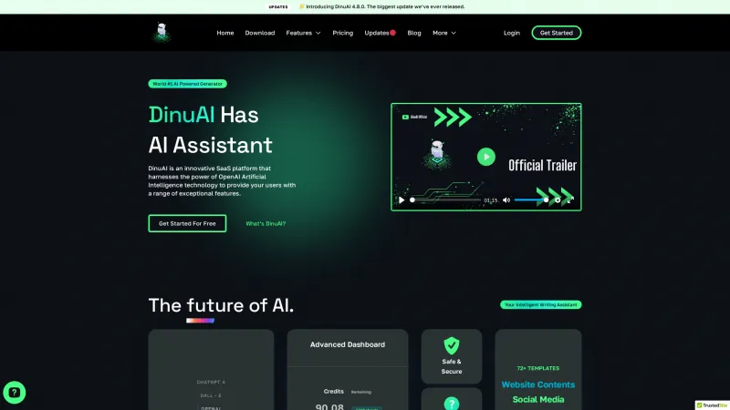 Homepage of DinuAI