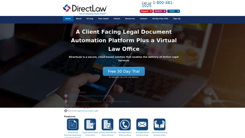 Homepage of DirectLaw